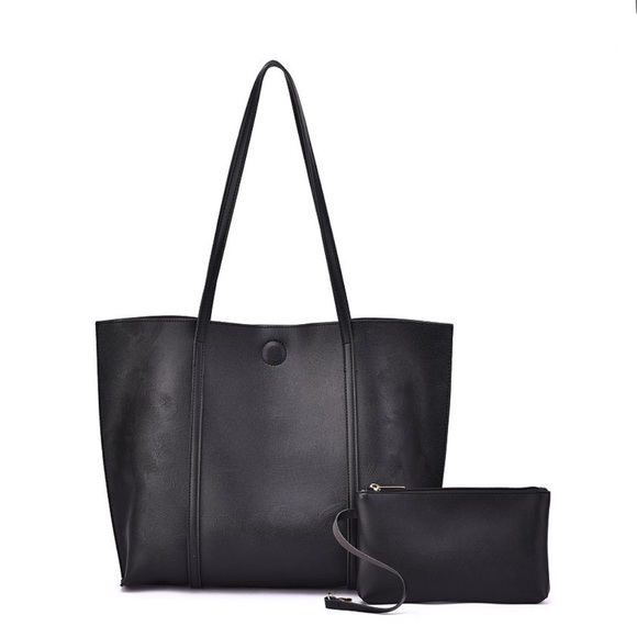 Mellow World Handbags - Mellow World Sadie Reversible Black Tote Bag with Structured Design